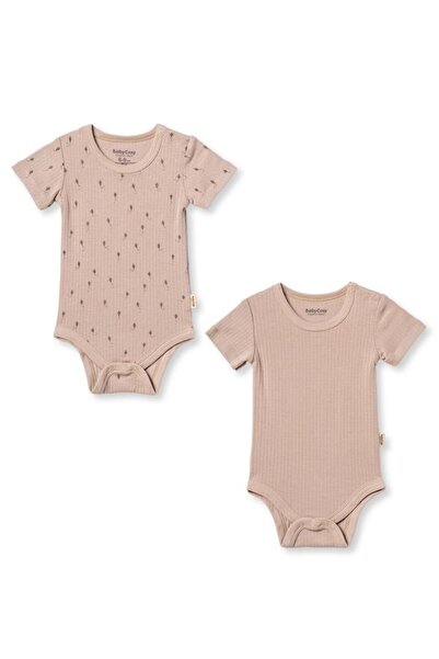 BabyCosy Organic Wear بدلة أطفال قصيرة الأكمام مكونة من قطعتين مصنوعة من القط...
