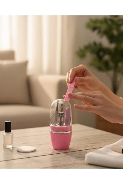 Epilons Nail Care Manicure Pedicure Set 4 Pieces Pink Minimal and Durable