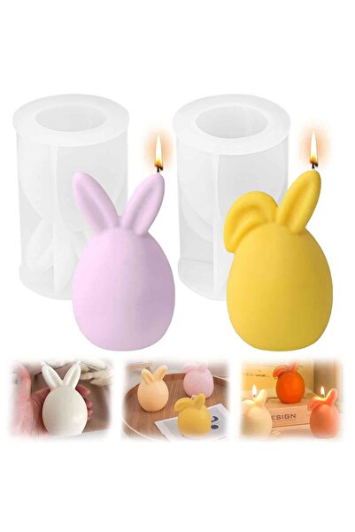 Other Formă Silicon Lumânări Iepuraș Paște 3D - Set 2 Piese, Silicon Alimenta...