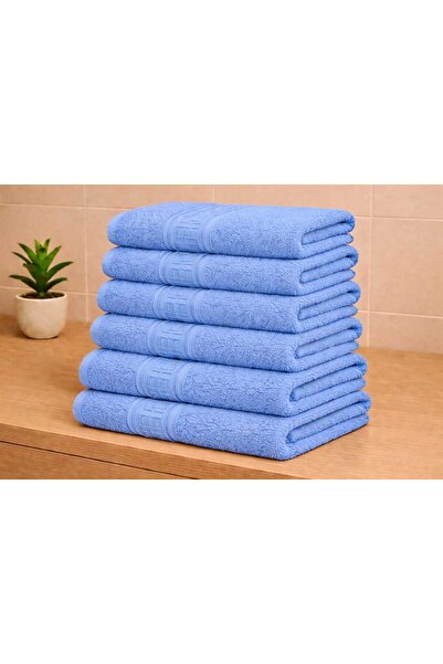 OEM Set of 6 Blue bath towels made of 100% Cotton with Patterned , 50x90 cm, ...