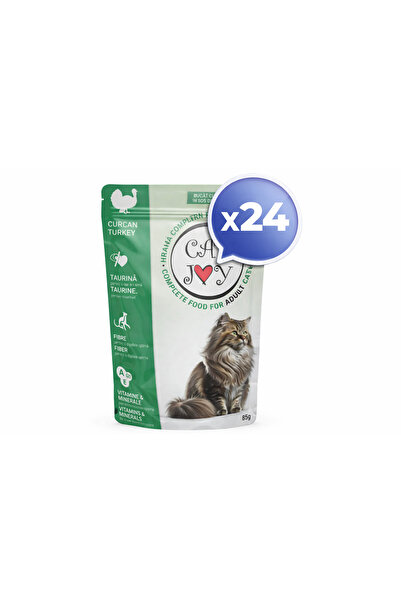 Dog Joy 24X Pack - Cat Joy Adult Wet Cat Food with Turkey in Delicious Gravy 85g