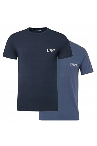 Emporio Armani EA7 Men's T-shirt Blue Navy 2 Pack Size L