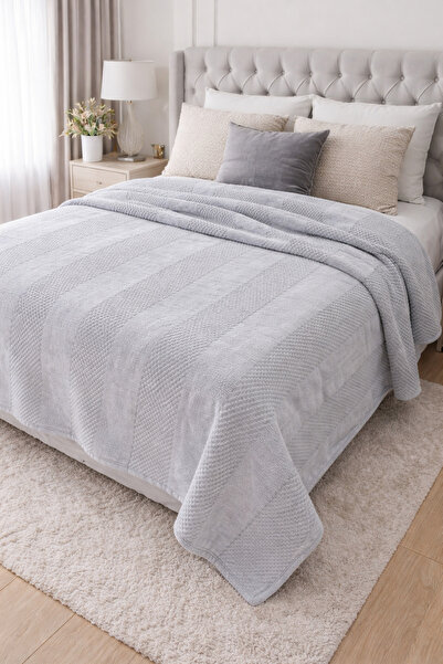 Bottega Home Line Gray Wellsoft Jacquard Blanket (200 X 220)