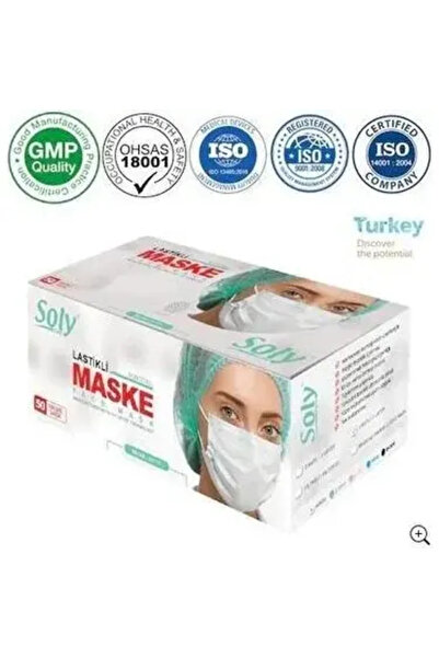 Soly MASKE 3 KATLI LASTİKLİ MELTBLOWN 50 ADET BEYAZ