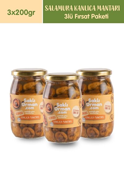 Saklı Orman Avantajlı 3 Lü Doğal Salamura Kanlıca Mantarı (3x 200g)