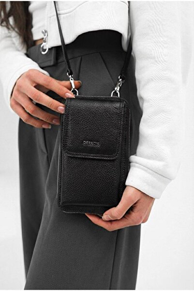 DERKON محفظة وحقيبة طراز برلين مع حزام متقاطع ومقصورات متعددة للبطاقات ومقصور...