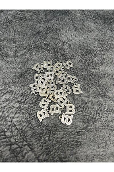 Mos Tespih 1 bucată litera B de culoare argintie, material pentru bijuterii, ...