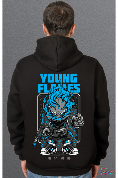Bumeta Young Flames Urban Sweatshirt Unisex Hooded Hoodie