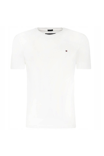 Tommy Hilfiger Tricou bărbătesc cu logo alb, clasic, premium, mărimea S