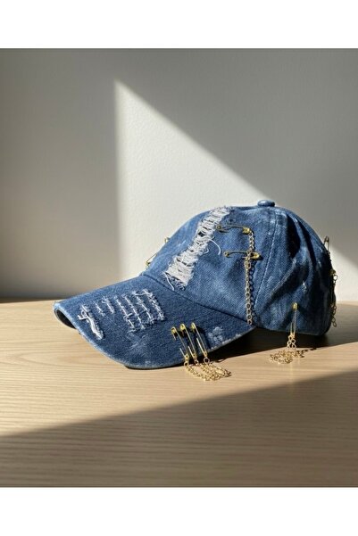 Denim "Punk-Chic" Cap – Hand-Painted & Custom Design