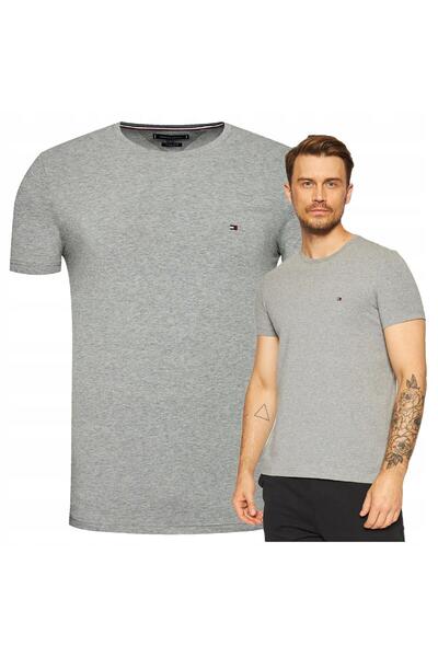Tommy Hilfiger Men's Gray T-shirt Sports Cotton Basic rS