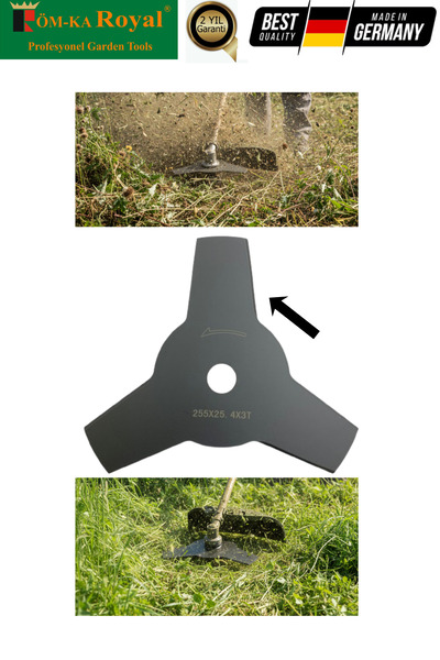 Royal Benzinli Tırpan Üçgen Bıçak Ot Biçme Motorlu Çim Biçme Aparatı