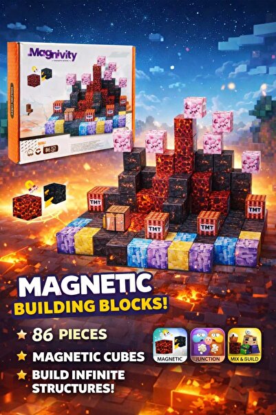 Aksoy Toys Magnivity Manyetik Bloklar 86 Parça Manyetik Küpler
