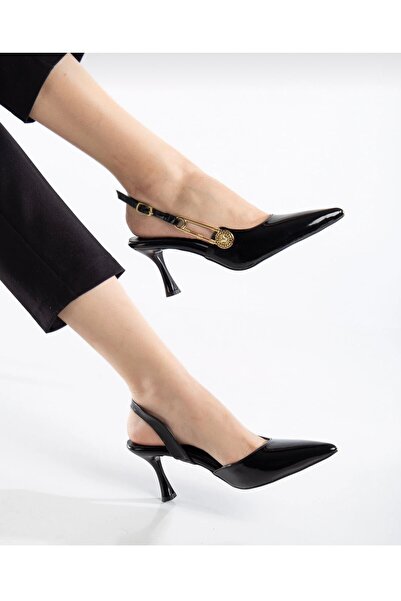 FYD SHOES Γυναικείο στιλέτο με λουράκι που δένει, μυτερή μύτη και δερμάτινο υ...