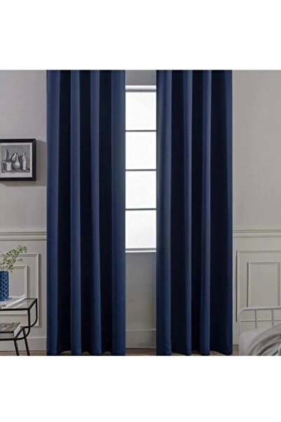 morpi Blackout Işık Geçirmez Fon Perde LACİVERT Pilesiz -Büzgülü Ekstrafor- K...