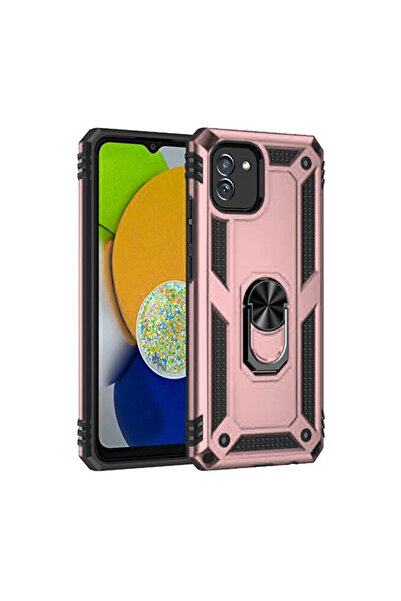 xirshop جراب سامسونج جالاكسي A03 غطاء سيليكون صوفيا مع حلقة - وردي