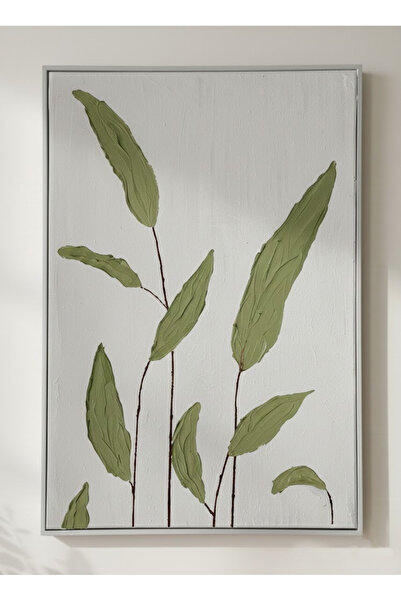 lusario Dokulu Yaprak Desenli Tablo