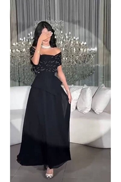 ranin Embroidered chiffon evening dress