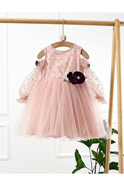 MiniKids Rochita cu maneca transparenta Ana roz 122 (6-7 ani)