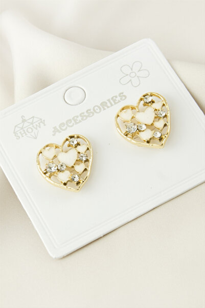 OSENSE Heart Stone Enamel Earrings