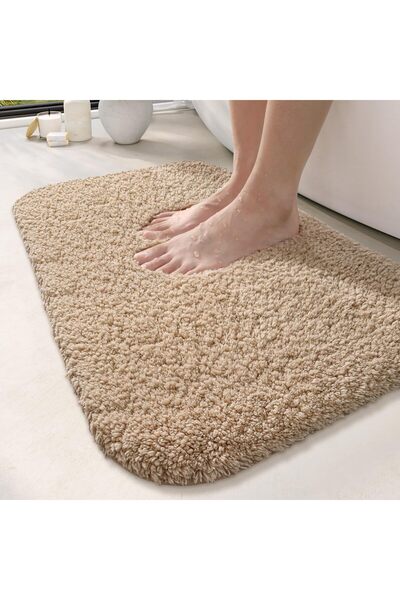 OEM DEXI Bath Mat - Soft Microfiber, Absorbent, Non-Slip TPR - 40x60 cm, Beige