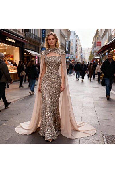 ranin Cape evening dress