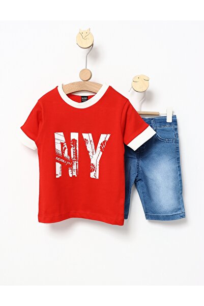 MiniKids Costumas de vara Brooklyn rosu 104 (3-4 ani)