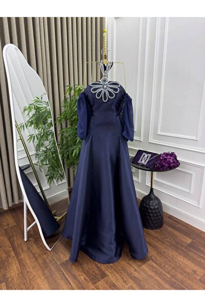 ranin Hand-embroidered Mikado evening dress