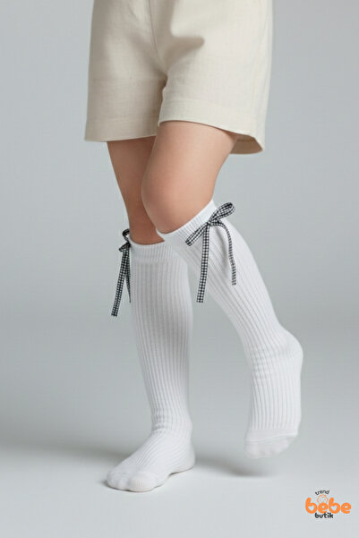 Trend Bebe Butik Тартан лента момичешки дълги чорапи до коляното Памучни учил...