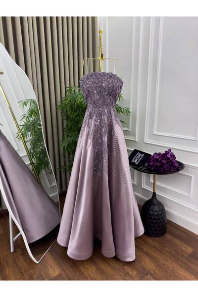 ranin Mikado embroidered evening dress