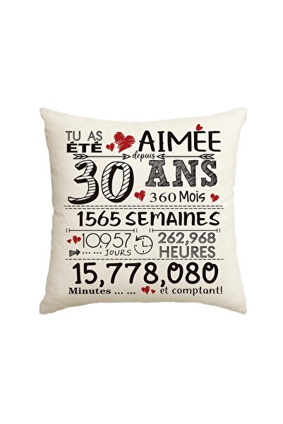 Other Față de Pernă Decorativă Aniversară 30 Ani - Poliester, Fermoar Ascuns ...