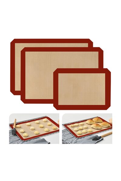 Other Set of 3 silicone baking mats, non-stick, BPA-free, 2x 42x29.5 cm and 1...
