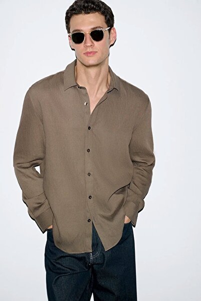 Mavi Erkek Kahverengi Gömlek 0211829-83866