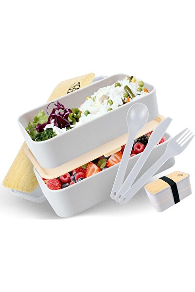 Other LunchBox Bento Food Box - 2 Compartments, BPA Free Plastic, Cutlery - 1...