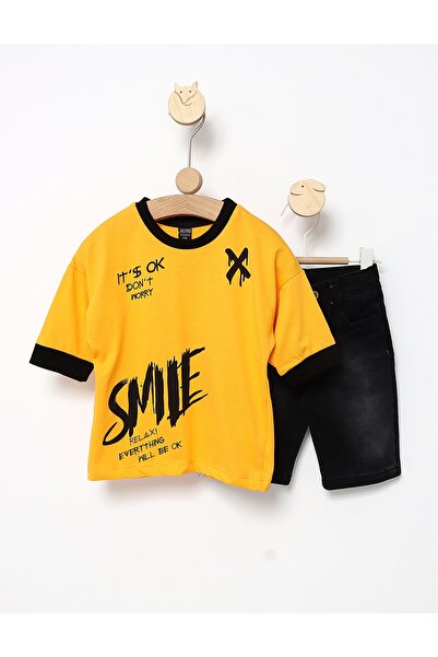 MiniKids Καλοκαιρινό κοστούμι Smile Relax κίτρινο 110 (4-5 ετών)