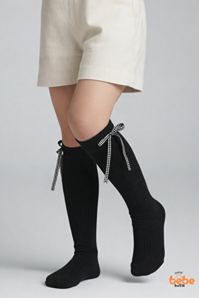 Trend Bebe Butik Тартан лента момичешки дълги чорапи до коляното Памучни учил...