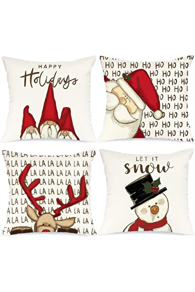 Other Christmas Pillow Set - Polyester, 4 pieces, Invisible Zipper - 40x40 cm...