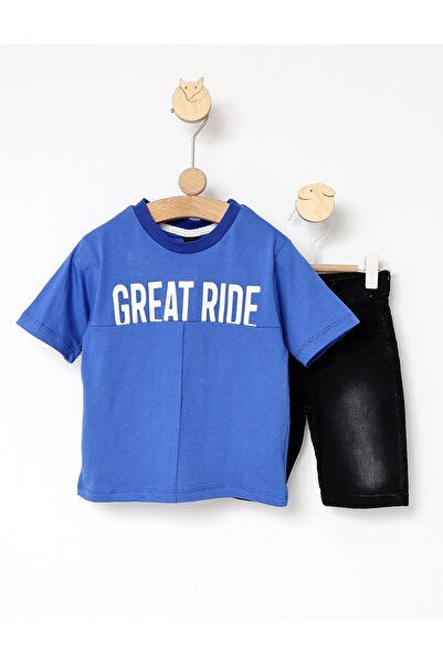 MiniKids Καλοκαιρινό κοστούμι Great Ride μπλε 110 (4-5 ετών)