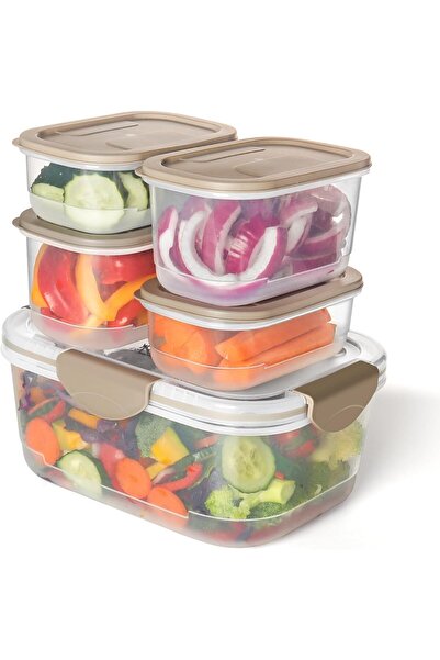 Other Set Recipiente Alimente cu Capac - 5 Piese, Plastic Fără BPA, Ermetice,...