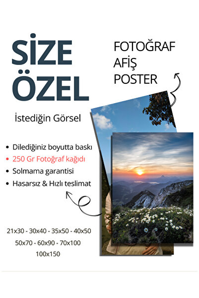 Rosaart Kişiye Özel Fotoğraf Baskı,İstenilen Görselde ve Ölçüde 250 Gr Fotoğr...