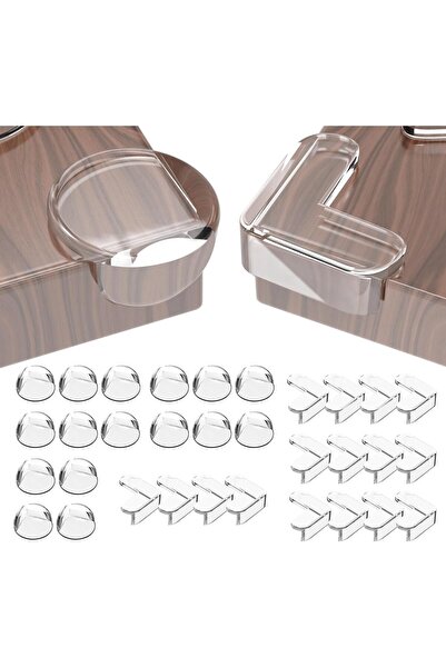Other Furniture Corner Protectors - Sheer Silicone, 32 Pieces, Sphere and L S...
