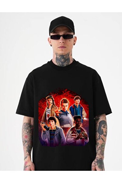 SVART WEAR Stranger Things Baskılı Unisex Oversize T-Shirt