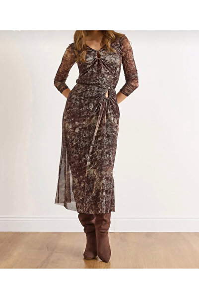 jöns since 1997 Fusta lungă din tul cu model mixt, căptușită cu cataramă, pen...