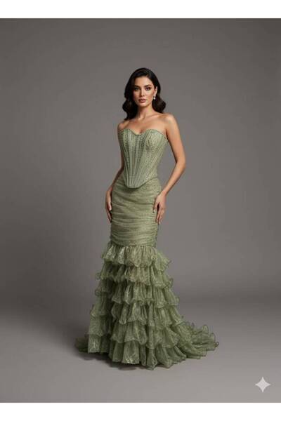 ranin Pearl Zircon Embroidery Set, Layered Lace Cloche