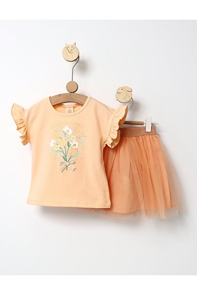 MiniKids Set Skirt+Blouse Flowers coral 116 (5-6 years)