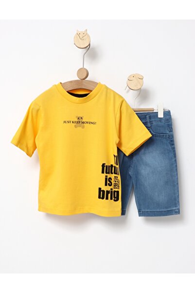 MiniKids Costumas de vara JKM model galben 110 (4-5 ani)