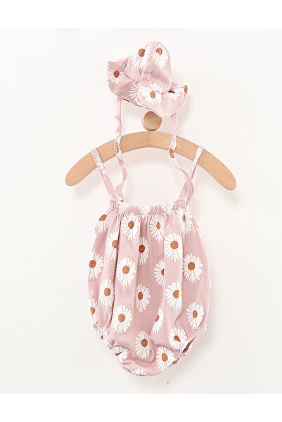 MiniKids Maiou Musetel tip body + palarie tip tichie roz-prafuit 80 (9-12 luni)