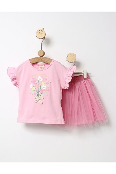 MiniKids Set Skirt+Blouse Flowers pink 116 (5-6 years)