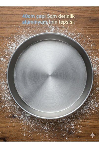 Kısmet 40cm yuvarlak alüminyum fırın tepsisi