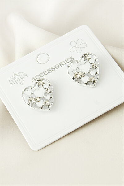 OSENSE Heart Stone Enamel Earrings